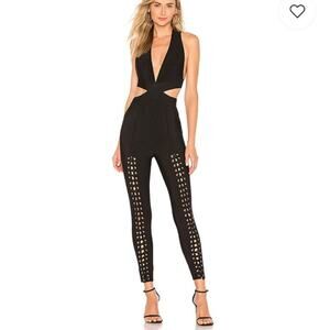 NBD X Naven Black Tobie Cutout Bodycon Jumpsuit Small NWT